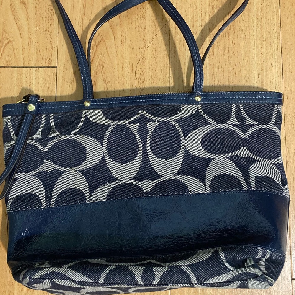 Coach Navy Tote